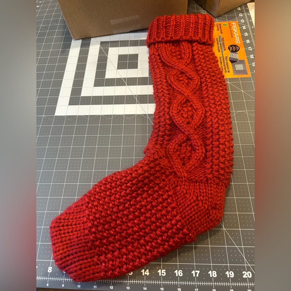Red Knit Christmas Stocking